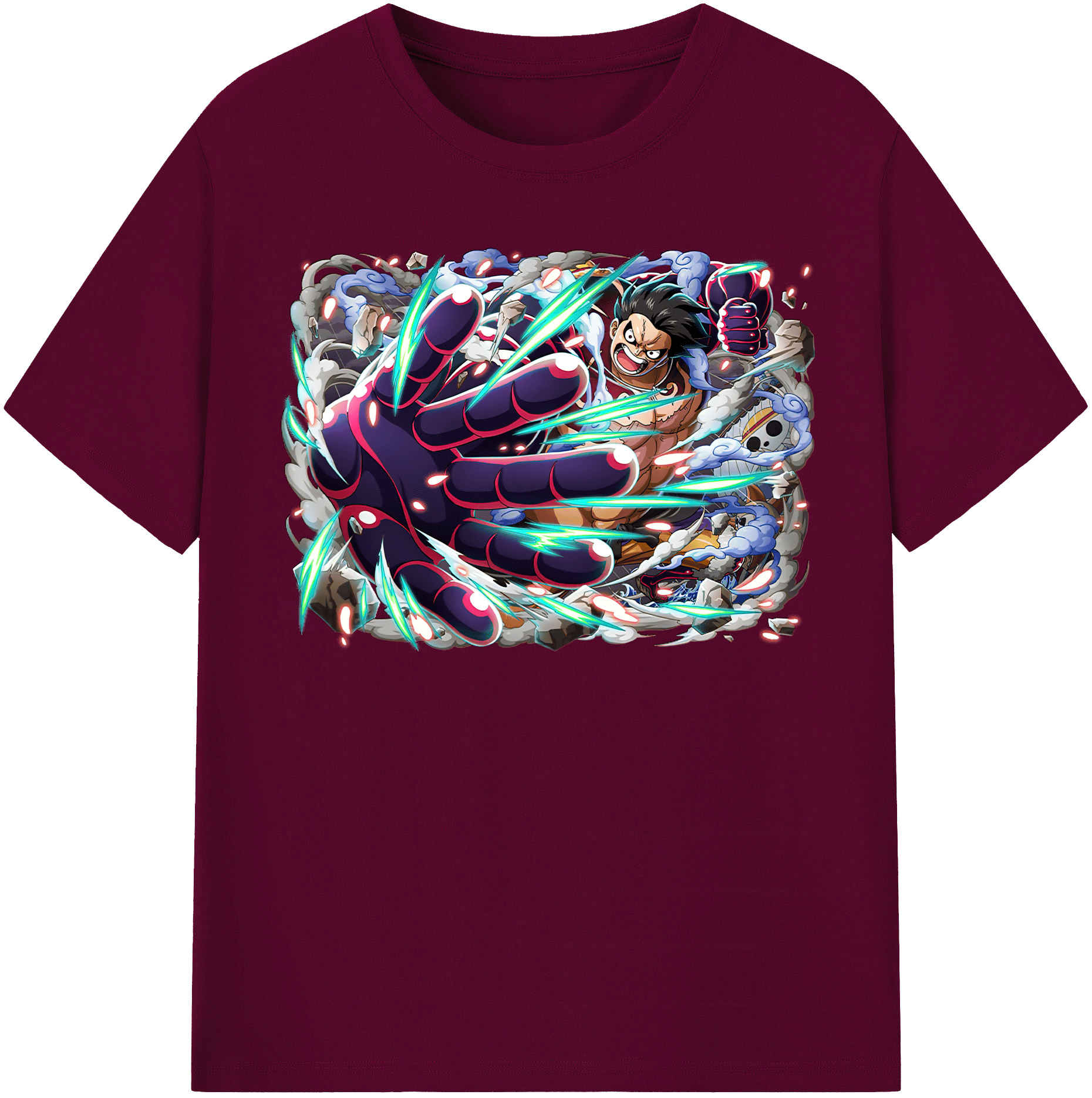 ワンピース モンキー・D・ルフィ ONE PIECE Monkey D. Luffy レディースカジュアルプリントTシャツ（綿100％）